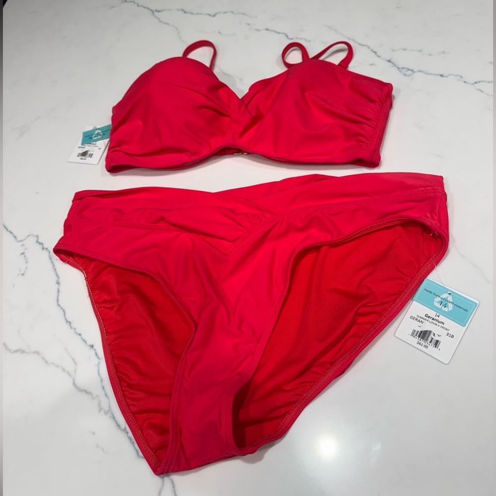 NWT. Sunsets. Bikini.  36D Top. 14 Bottom.
